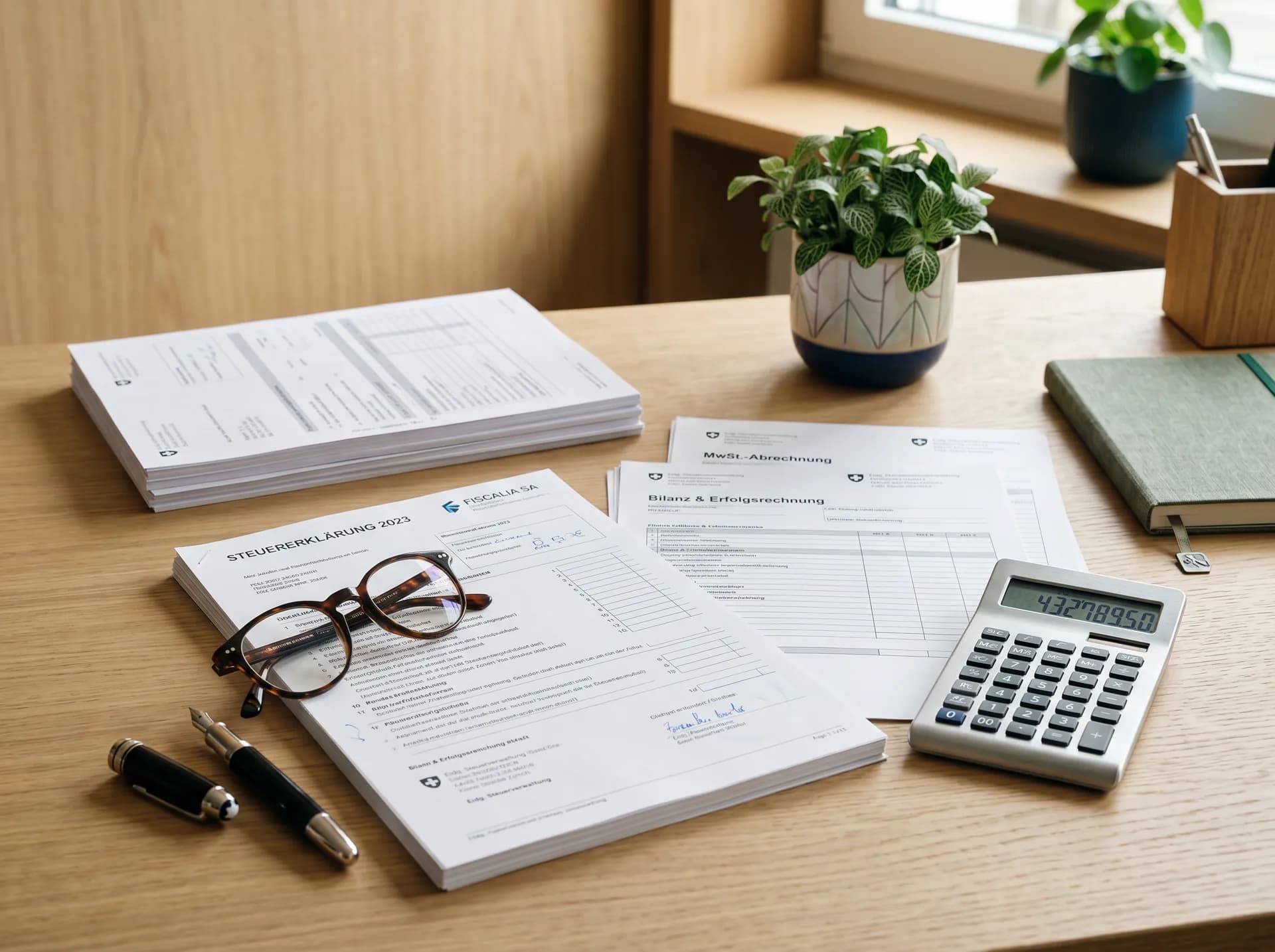 Payslips and documents on the desk